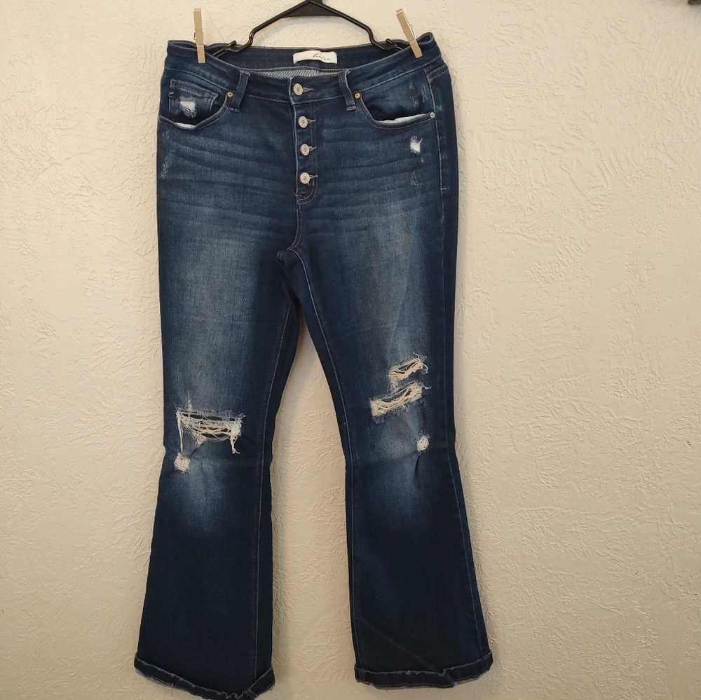 Women's KanCan wide leg jeans (dark wash)